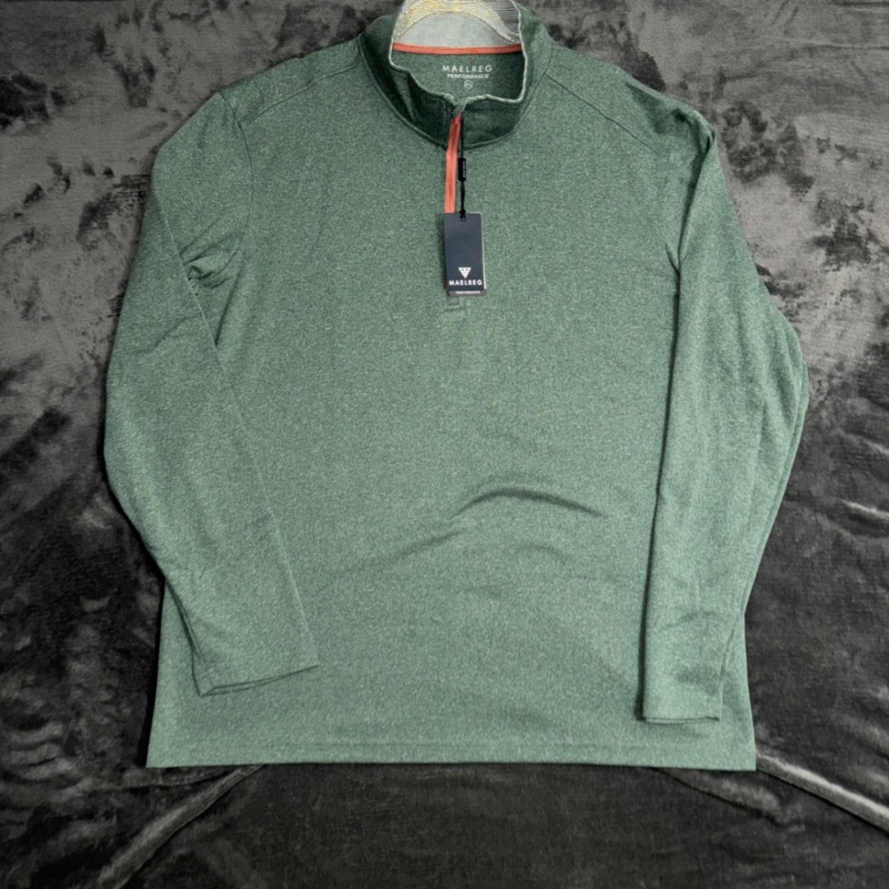 NWT Mens 2XL Maelreg‎ Performance Quarter Zip Pullover Green New Golf Athletic